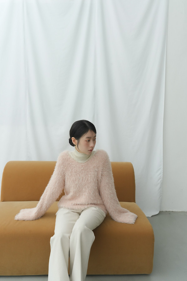 水鑽珍珠閃亮毛毛上衣(粉) 