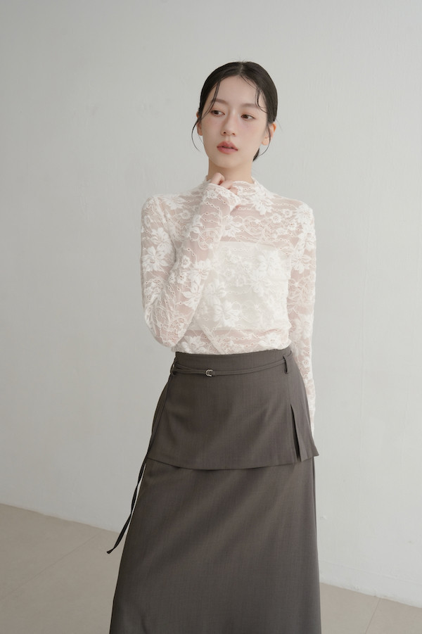 細緻花朵蕾絲打底衣(白) 
