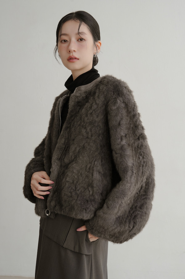 親膚保暖毛毛外套(深灰) 