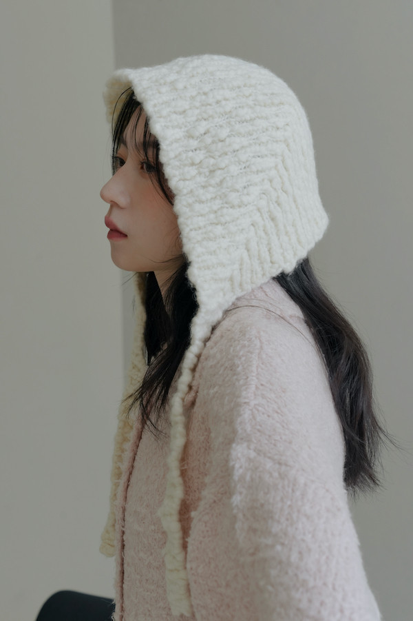 愛心金標針織羊毛帽(深咖/白/紅) 