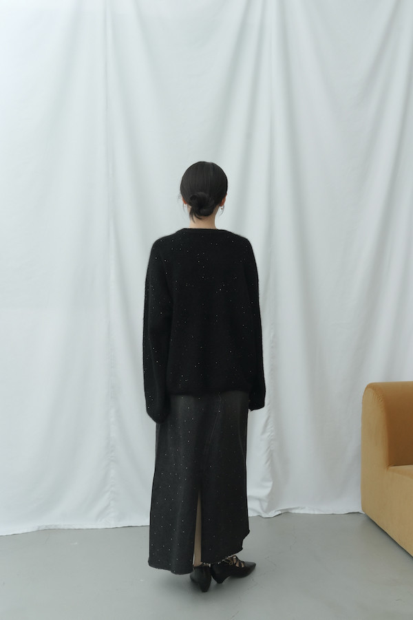 細緻閃亮柔軟毛衣(黑) 