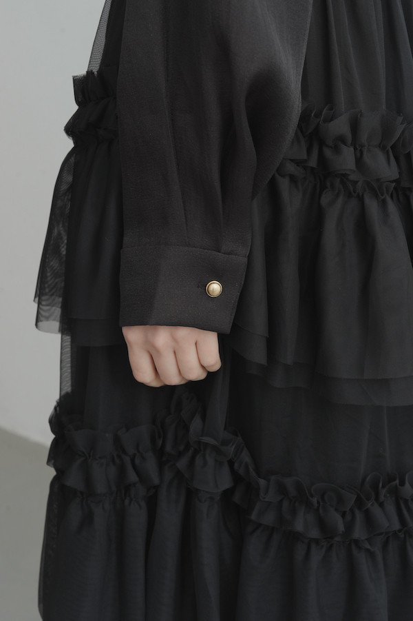 扭轉綁帶天絲上衣(黑) 