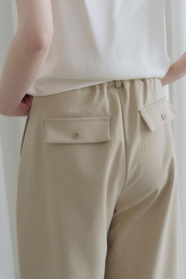 後腰鬆緊落地西裝褲(米) 