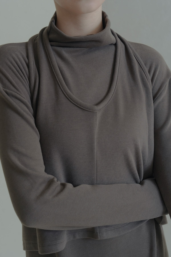 設計感兩件式造型洋裝(深棕) 