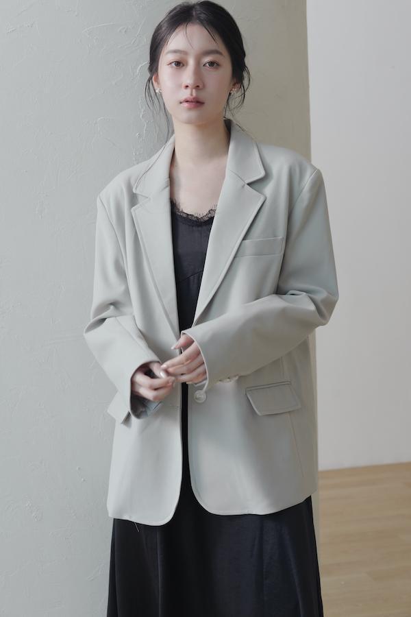 內裡條紋春日感西外(灰綠) 