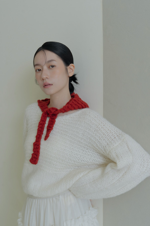 愛心金標針織羊毛帽(深咖/白/紅) 