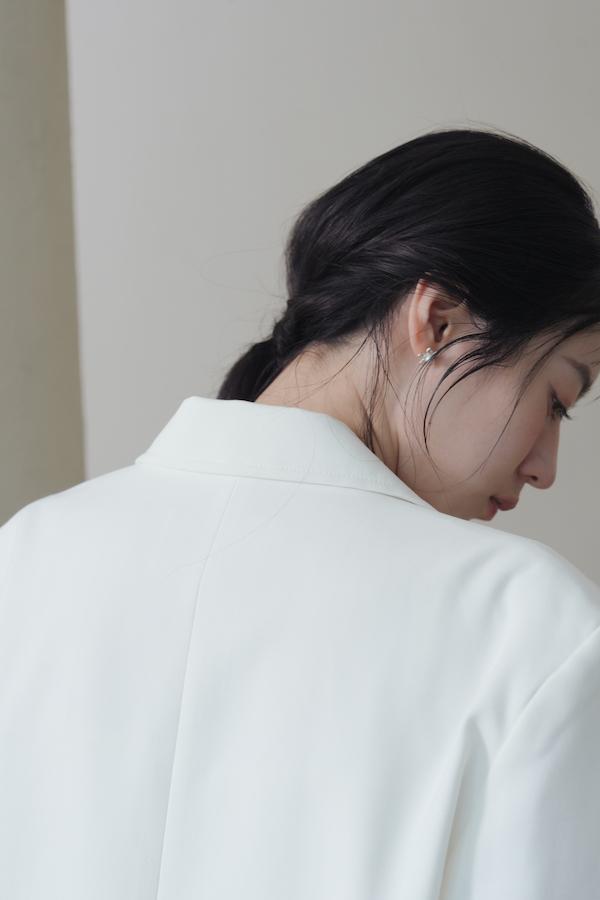 內裡條紋春日感西外(白) 