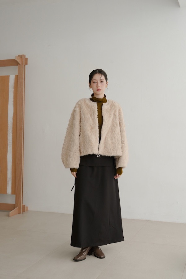 親膚保暖毛毛外套(奶茶) 