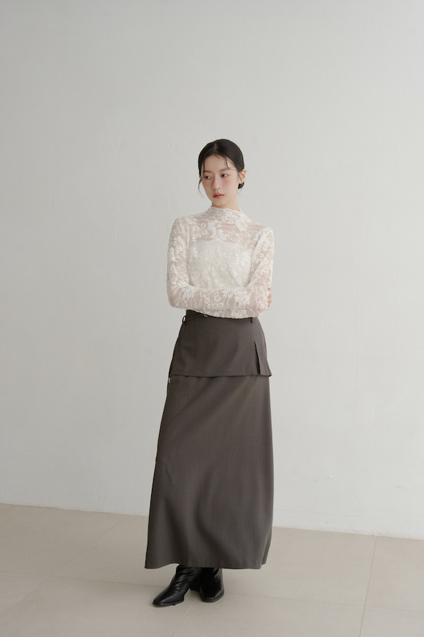 細緻花朵蕾絲打底衣(白) 