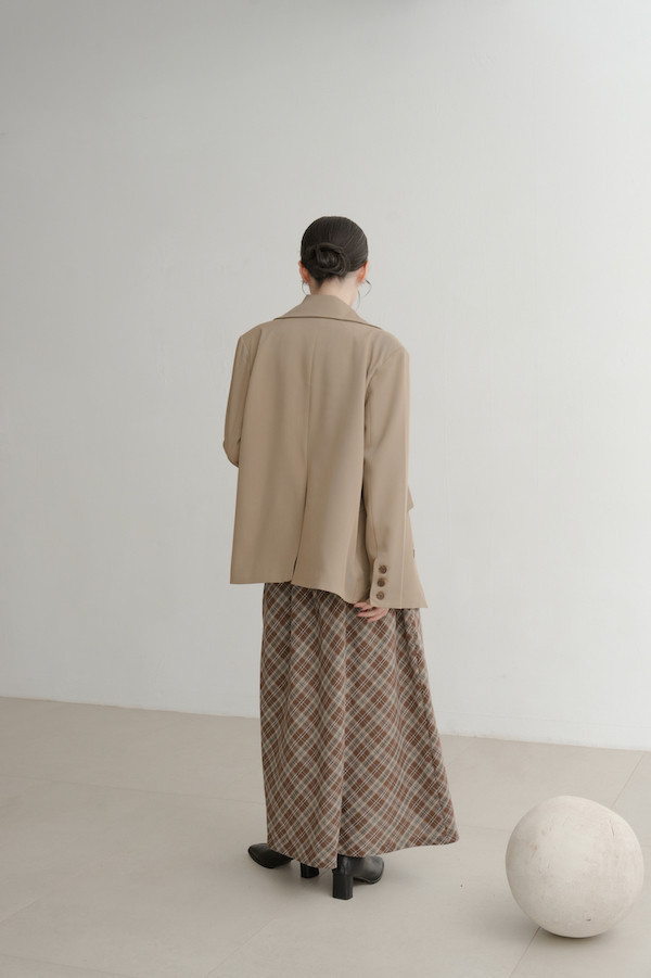 斜口袋側邊不規則西外(淺棕) 