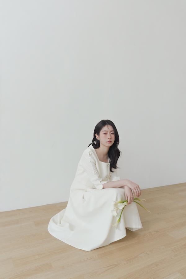 小香風七分袖簡約洋裝(白) 