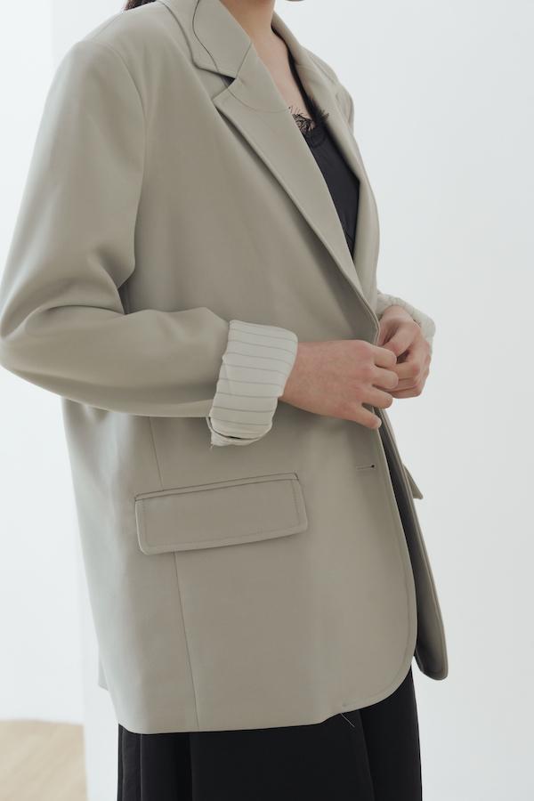 快閃-內裡條紋春日感西外(灰綠) 