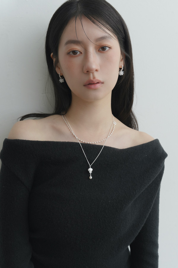 貝殼珍珠雙鍊項鍊 