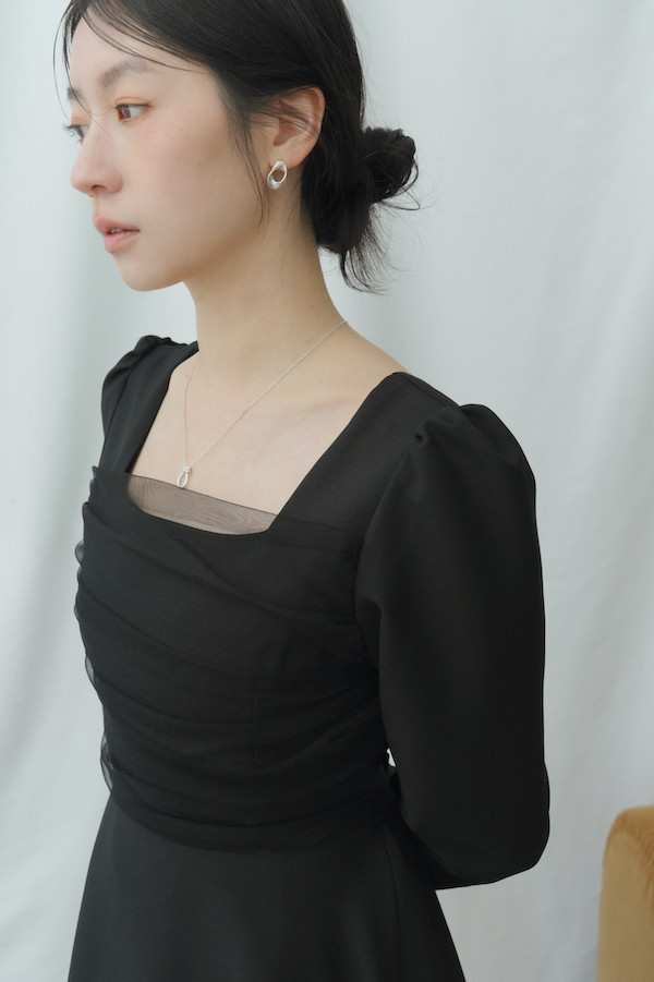 扭結拉絲圈圈耳針(金/銀) 