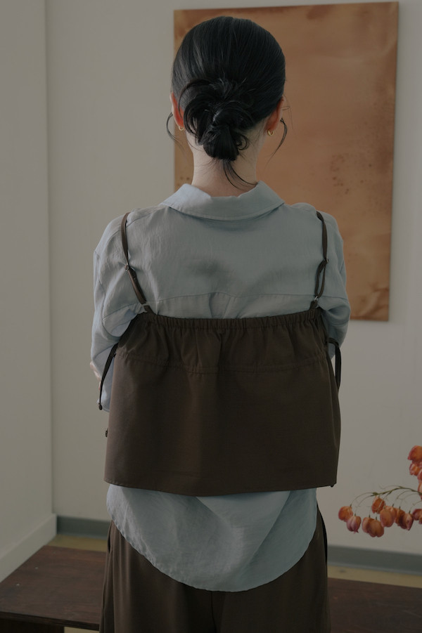 天絲簡約長袖襯衫(灰藍) 