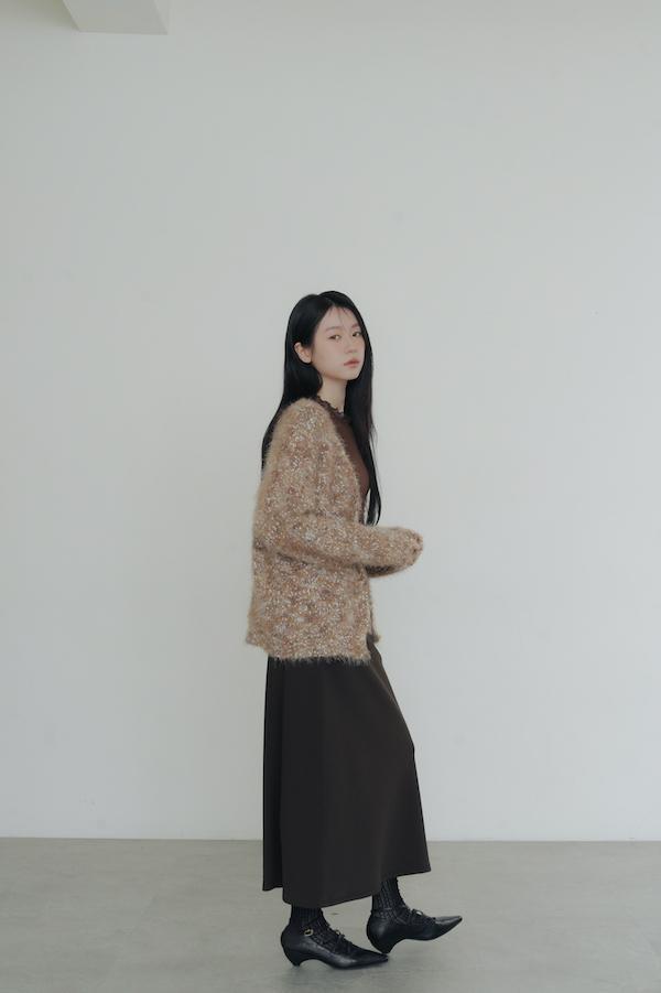 立體混色線圈針織外套(橘咖棕) 