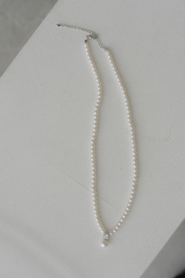 單顆水鑽珍珠項鍊 