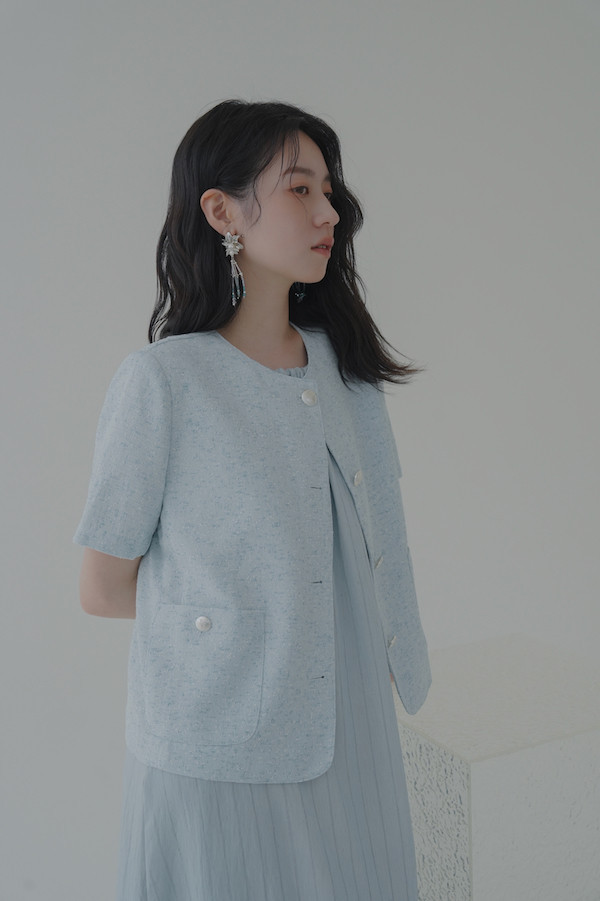 小香風愛心銀釦外套(藍) 