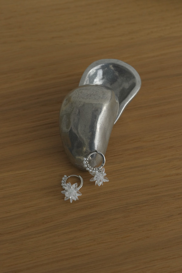 煙花水鑽珍珠耳針 