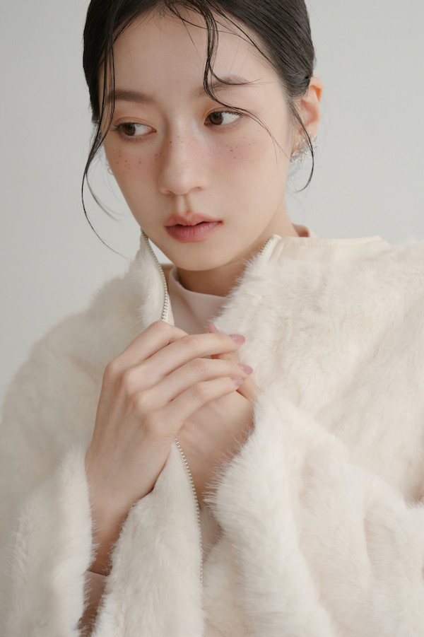 親膚保暖毛毛外套(白) 