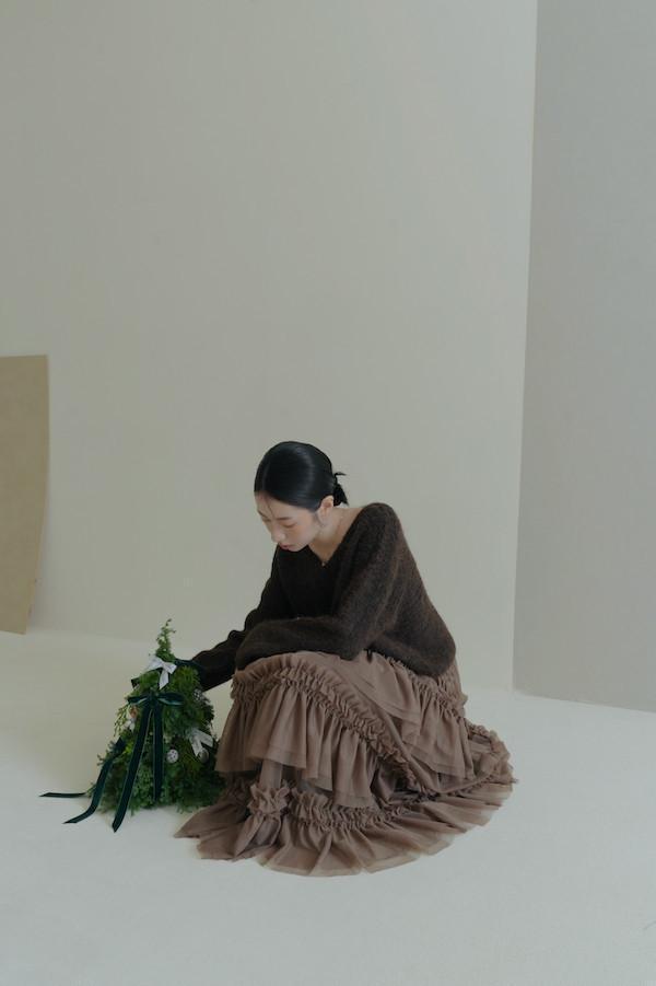 Wina下單處-多層次網紗造型長裙(深咖) 