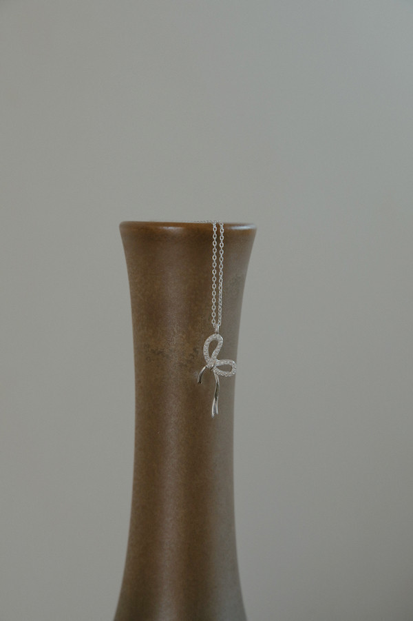 佳蓁補價差下單處-925純銀蝴蝶結水鑽項鍊 