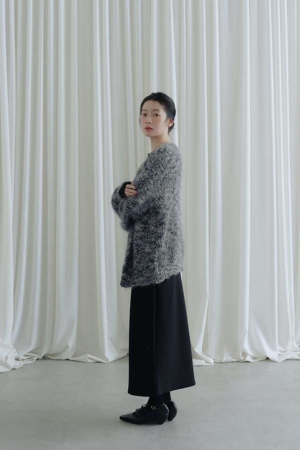 彈性收腰簡約直筒長裙(黑) 