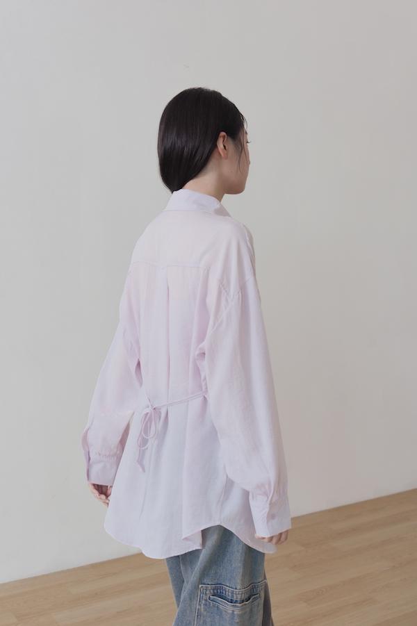 快閃-拼接蕾絲背心日感襯衫(淺紫) 