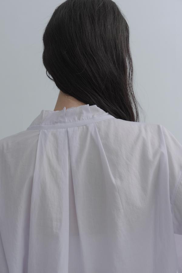 荷葉領口春日感上衣(淺紫) 