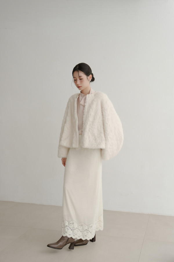 親膚保暖毛毛外套(白) 