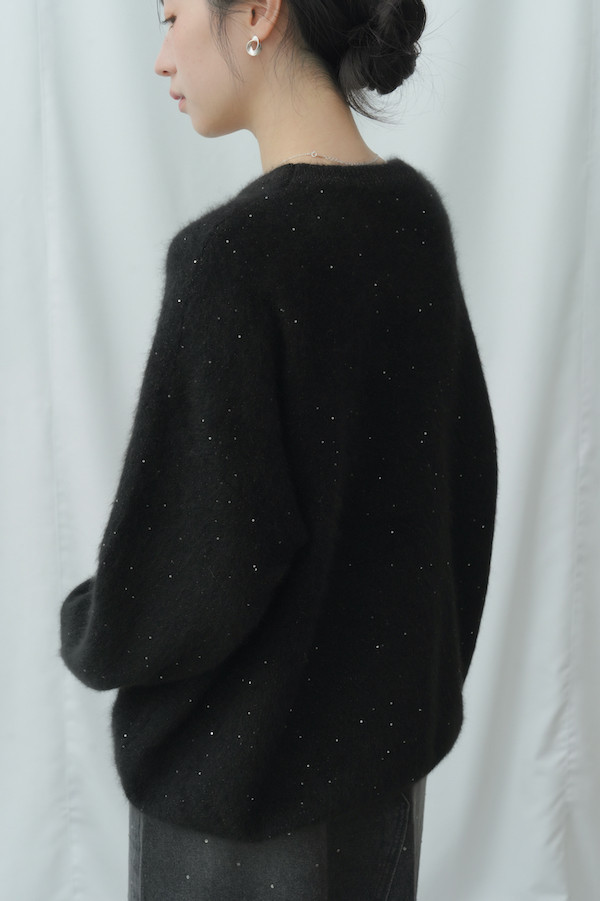 細緻閃亮柔軟毛衣(黑) 