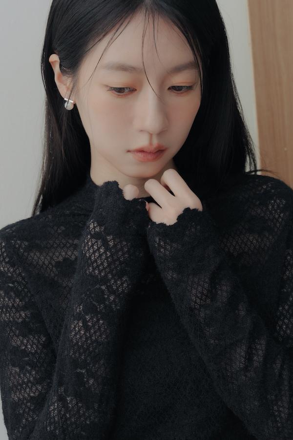 單顆珍珠一字耳針 