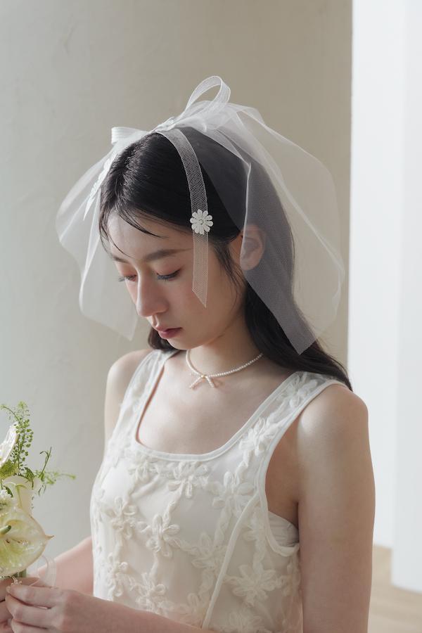 快閃-珍珠蝴蝶結串珠頸鍊 