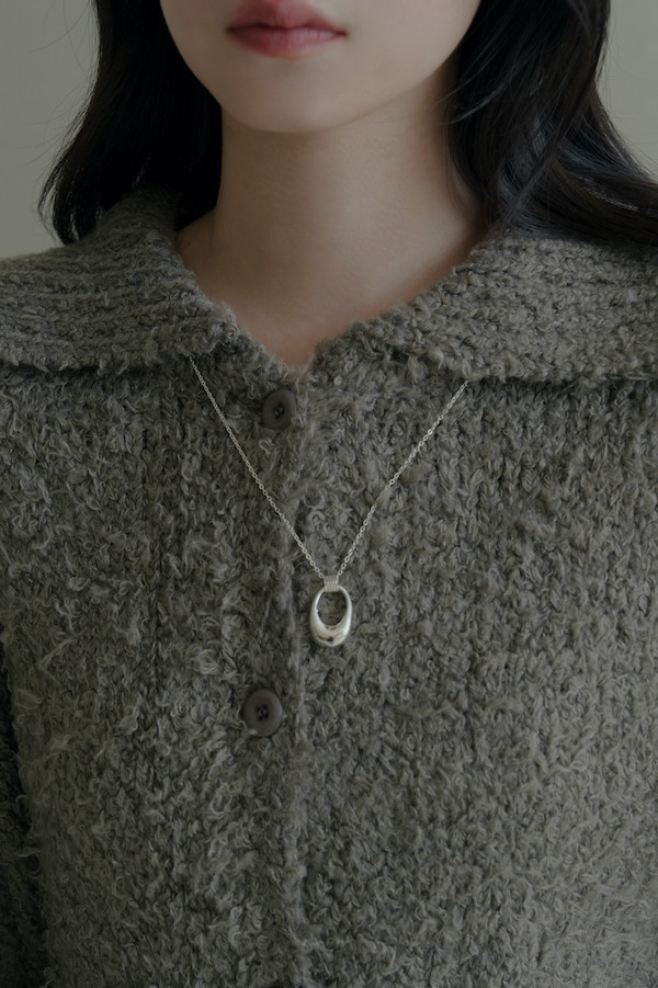 翻領線圈針織上衣(灰) 