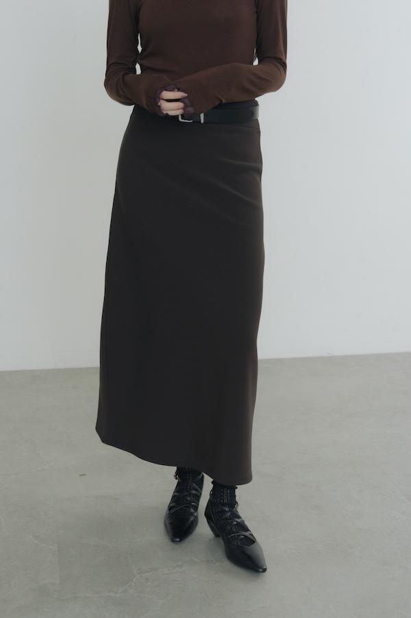 彈性收腰簡約直筒長裙(深咖) 