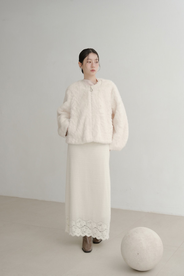 親膚保暖毛毛外套(白) 