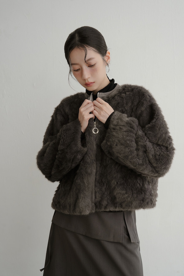 親膚保暖毛毛外套(深灰) 