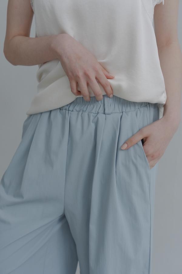 輕盈感鬆緊春日涼感褲(淺藍) 