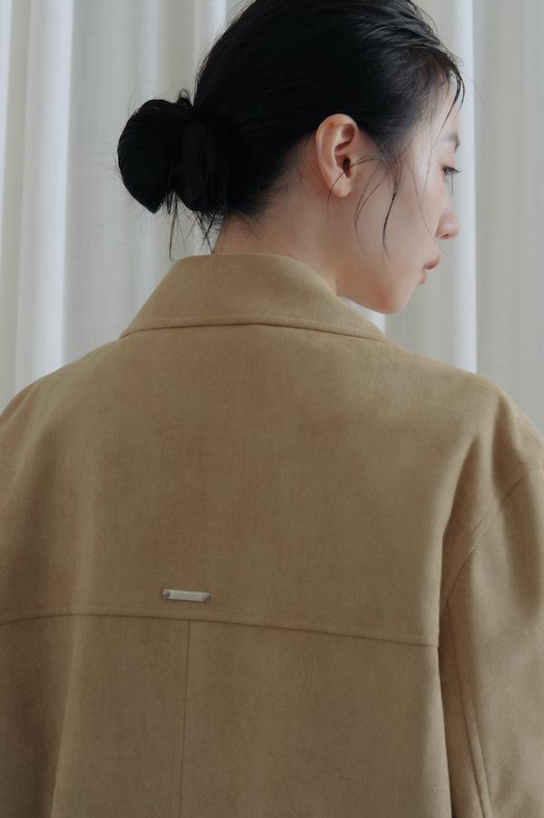 簡約時髦麂皮外套(卡其) 