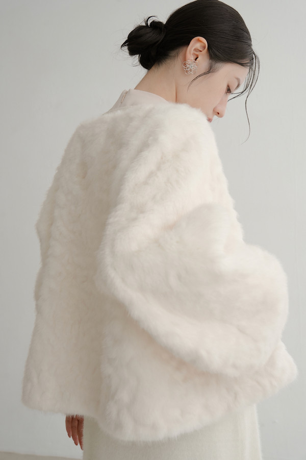 親膚保暖毛毛外套(白) 