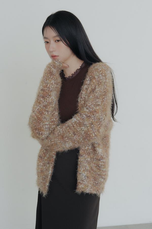 木耳薄紗滾邊天絲上衣(深咖) 