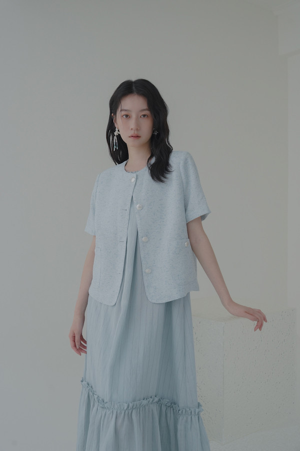 小香風愛心銀釦外套(藍) 