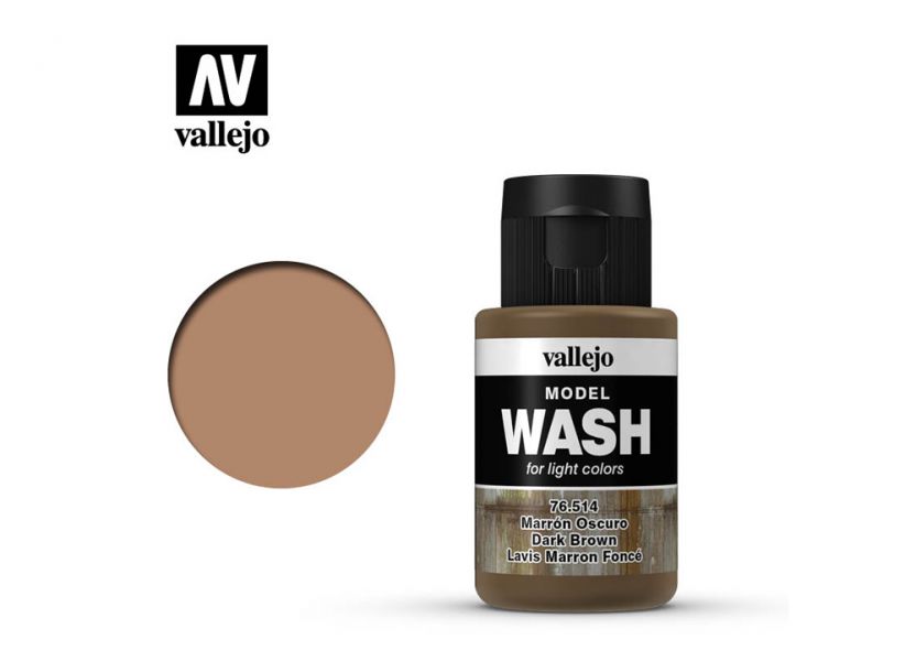 西班牙 Acrylicos Vallejo AV 模型漬洗漆 Model Wash 76514 深棕漬洗色 