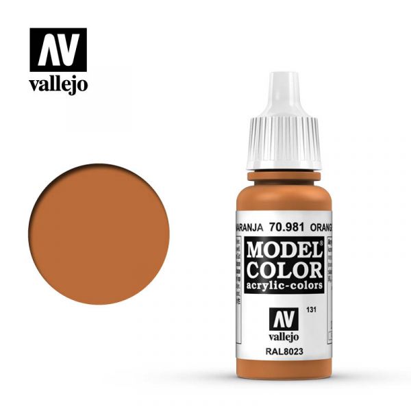 西班牙 Acrylicos Vallejo AV水性漆 模型色彩 131 #70981 橘褐色 17ml 