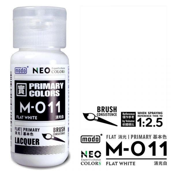 modo 摩多製造所 硝基漆 M-011 消光白 30ml 