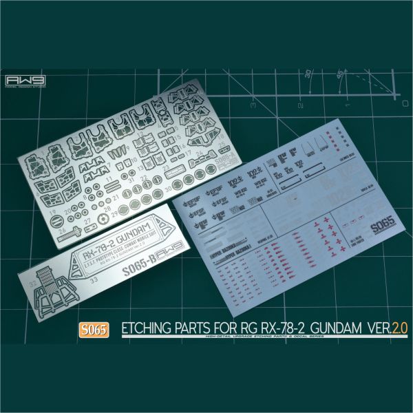 鋼魂 AW9 S065 RG 1/144 RX-78-2 鋼彈 初鋼 2.0 改造蝕刻片 附水貼 (不含鋼彈本體) 