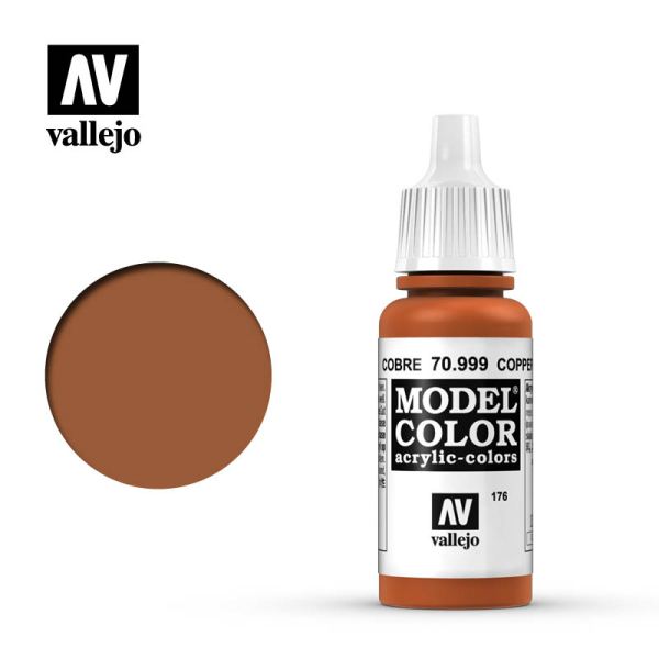 西班牙 Acrylicos Vallejo AV水性漆 模型色彩 176 #70999 銅色(金屬色) 17ml 