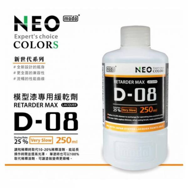 modo 摩多製造所 D-08 模型漆專用緩乾劑 250ml 