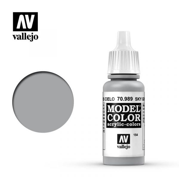 西班牙 Acrylicos Vallejo AV水性漆 模型色彩 154 #70989 天空灰色 17ml 
