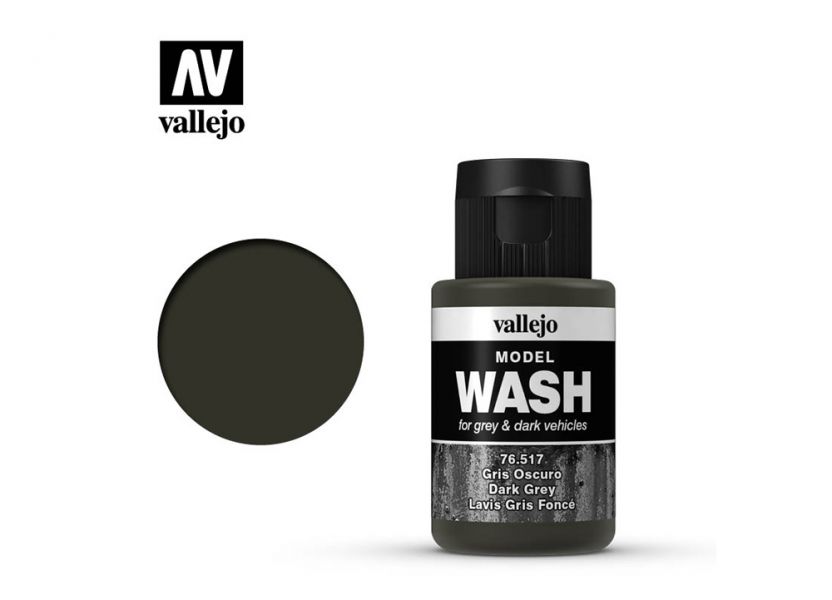 西班牙 Acrylicos Vallejo AV 模型漬洗漆 Model Wash 76517 深灰漬洗色 